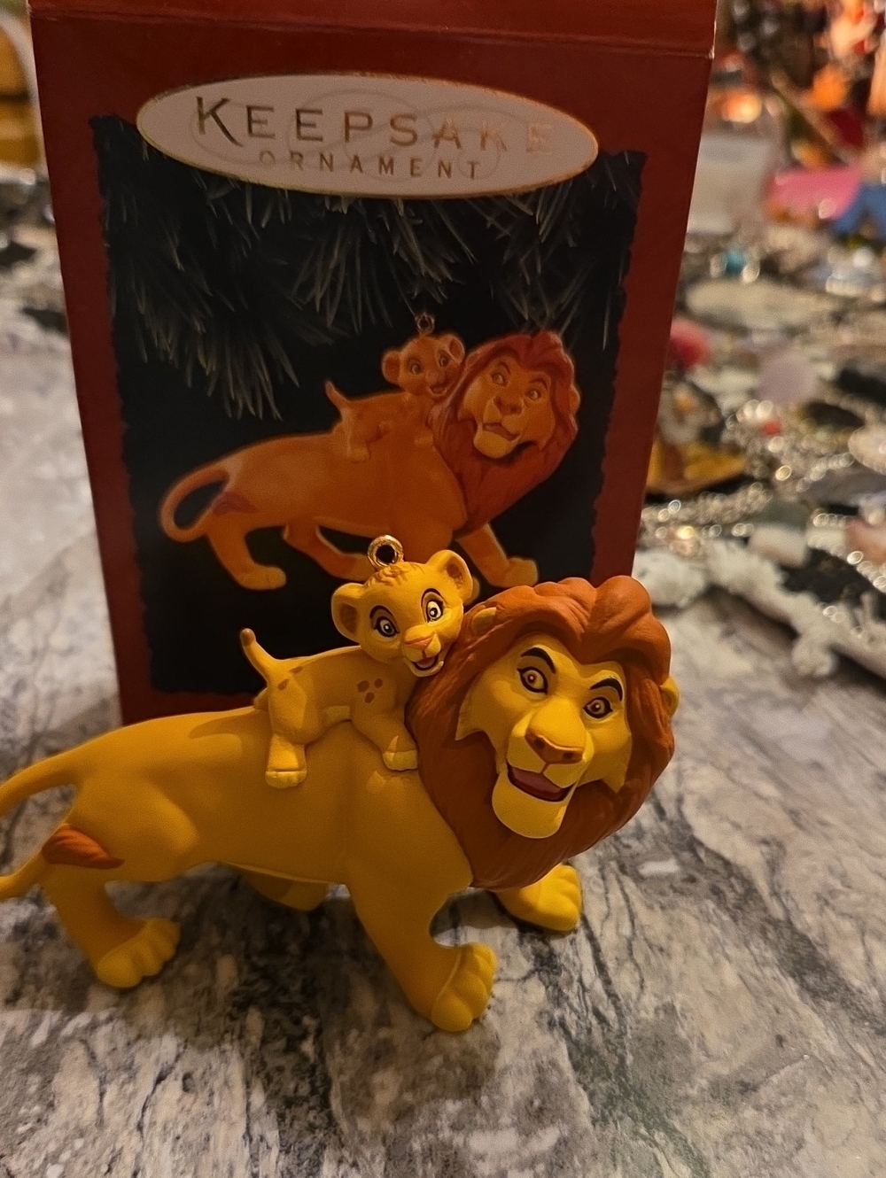 Hallmark Lion King Simba & Mufasa Yellow and Brown Keepsake Ornament
